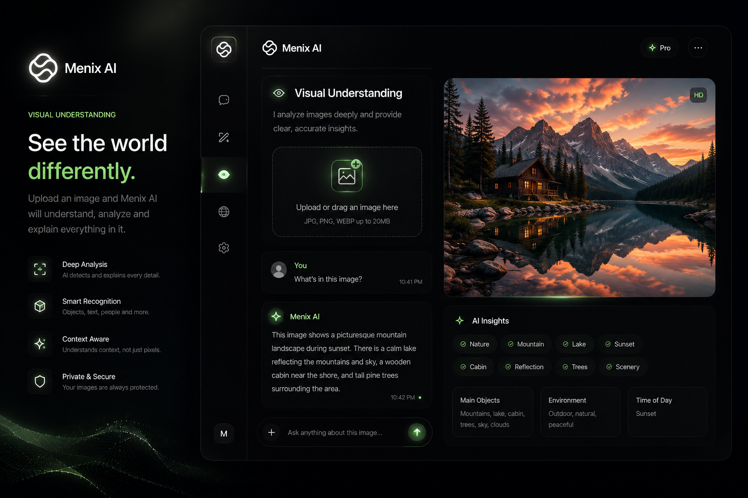 Menix AI visual understanding feature
